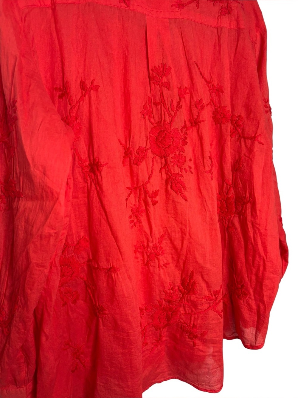 Karyn Seo Cotton Embroidered Long Sleeve Light Weight Button Up Blouse Large - Picture 7 of 11